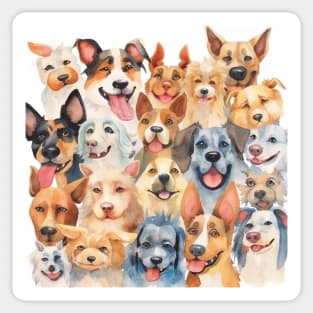 Water Color World of Dogs Sticker